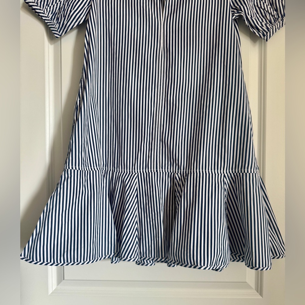 NWT! | J. Crew Delilah dress in striped 100% cotton poplin navy blue & white XXS - Picture 6 of 16